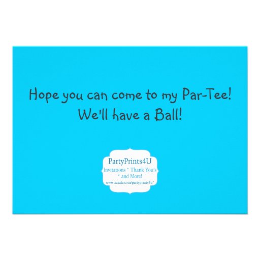 Little Boys Golf Birthday Party Invitation