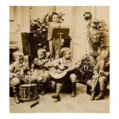 Little Boys Orchestra - Vintage Stereoview Poster by scenesfromthepast