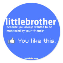 little brother round sticker