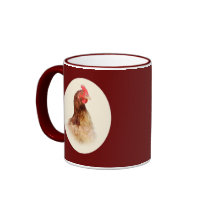 Little Brown hen Ringer Mug