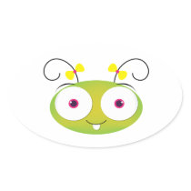 Little Bug Girl Oval Sticker stickers