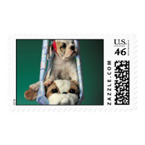 Little Bulldog Puppy Postage Stamps