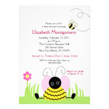 Little Bumble Bee Baby Shower 5x7 Invites