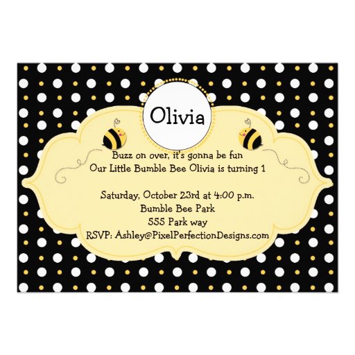 Little Bumble Bee Invite (front side)