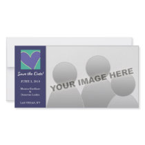 Little Cartoon Heart Blue Save the Date photo cards by bridalboutique Little Cartoon Heart Blue Save the Date photo cards