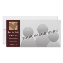 Little Cartoon Heart Brown Save the Date photo cards