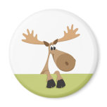 Little cartoon moose - green version magnet