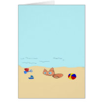 Little Cat At The Beach Cards