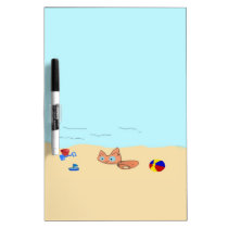 Little Cat At The Beach Dry Erase Board