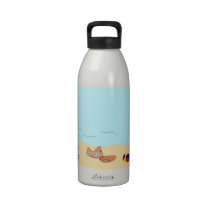 Little Cat At The Beach Water Bottle