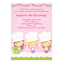 Little Chef Baking Birthday Party Invitations