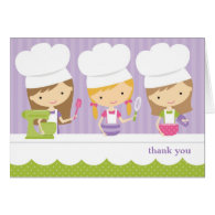 Little Chef Baking Birthday Party Thank You Cards