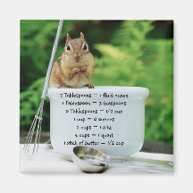 Little Chef Chipmunk Measurement Equivalents Refrigerator Magnet