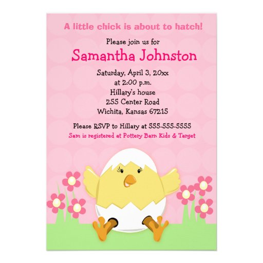 Little Chick Easter Baby Shower Invitation (front side)
