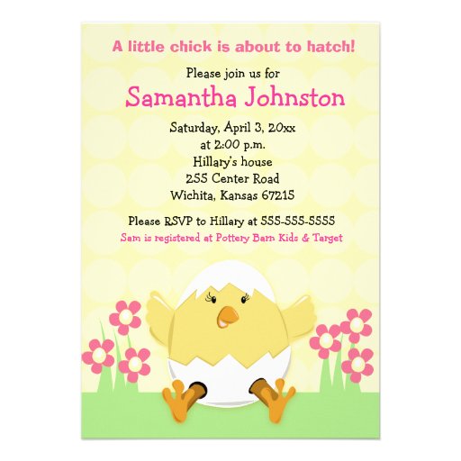 Little Chick Easter Baby Shower Invitation (front side)