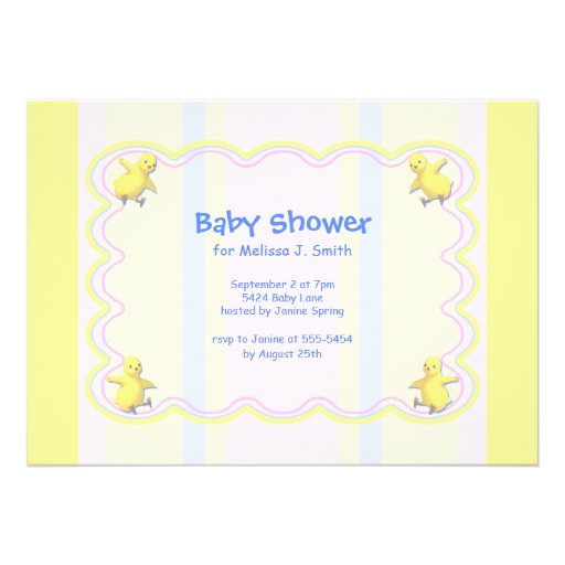 Little Chickens Baby Shower Custom Invitations