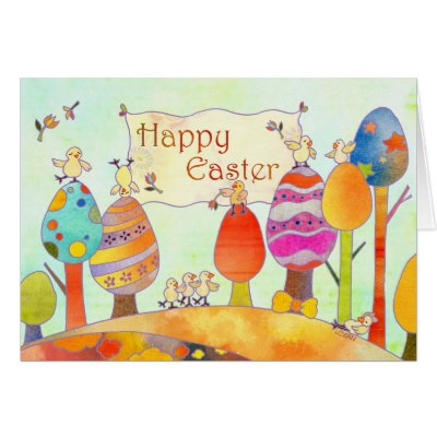 Little Chicks in Easter Land - Fun Easter Greeting Card