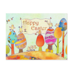 Little Chicks in Easter Land Postcard postcard