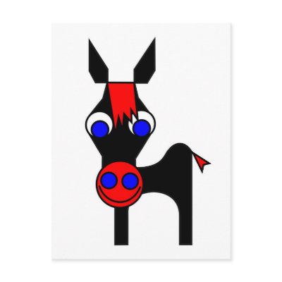 Little Claus and Big Claus - Black Horse Post Card by lonvig