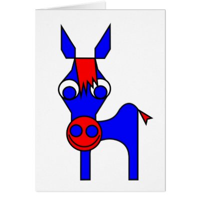 Little Claus and Big Claus - Blue Horse Card by lonvig