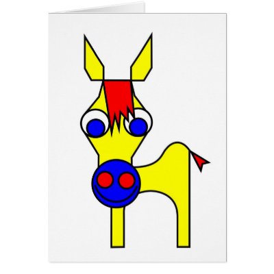 Little Claus and Big Claus - Yellow Horse Card by lonvig