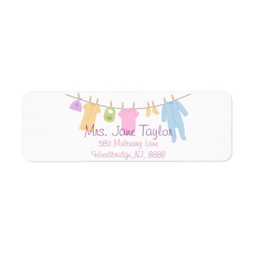 Little Clothes Baby Shower Return Address Labels Zazzle