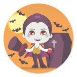 Little Count Dracula Round Sticker