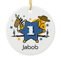 Little Cowboy 1st Birthday Keepsake Ornament