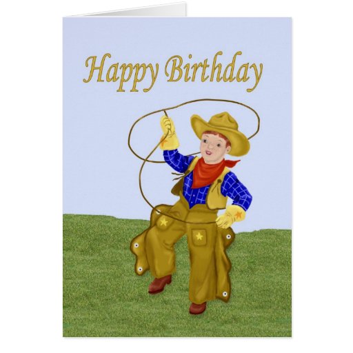 Little Cowboy Birthday Card | Zazzle