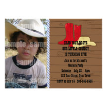 Little Cowboy Birthday Party Custom Invites