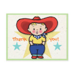 Little Cowboy Thank you! Card Postcard