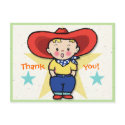 Little Cowboy Thank you! Card postcards