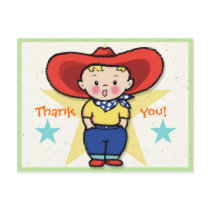 Little Cowboy Thank you! Card postcards