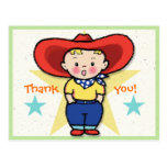 Little Cowboy Thank you! Card Postcard