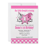 Little Cowgirl 1st Birthday Party Invitation