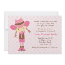 Little Cowgirl Western Birthday Party Custom Invites