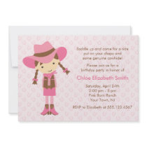 Little Cowgirl Western Birthday Party Custom Invites