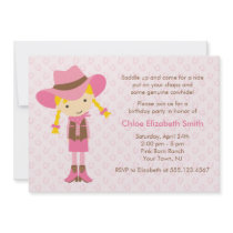 Little Cowgirl Western Birthday Party Personalized Invites