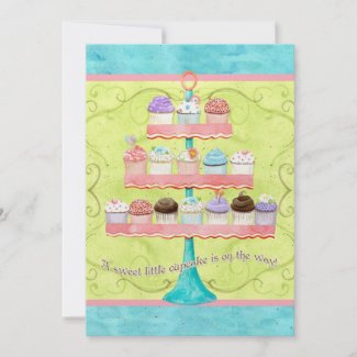 Little Cupcake, Baby Shower Invitations invitation