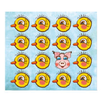 Little cute Chick and pig . poster