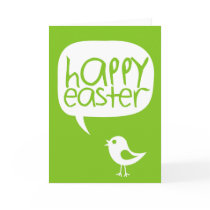little cute chick happy easter green Card cards