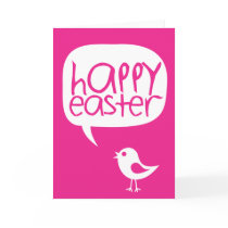 little cute chick happy easter pink Card cards