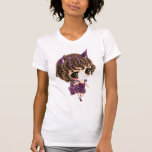 Little cutie in purple polka dots dress t-shirt