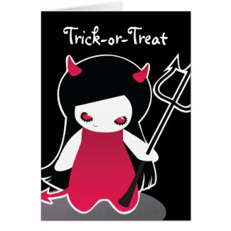 Little Devil Halloween Card for kids
