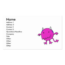 little devil inside hot pink business card template