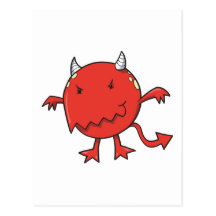 little devil inside red post cards