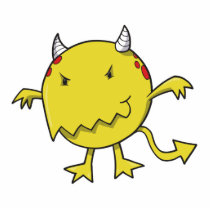 little devil inside yellow acrylic cut out