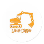 little digger round sticker