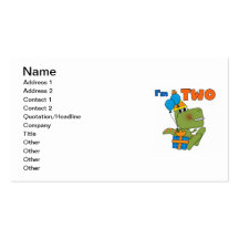 Little Dino 2nd Birthday Tshirts and Gifts Business Card