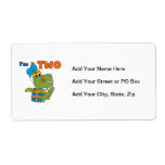 Little Dino 2nd Birthday Tshirts and Gifts Shipping Labels